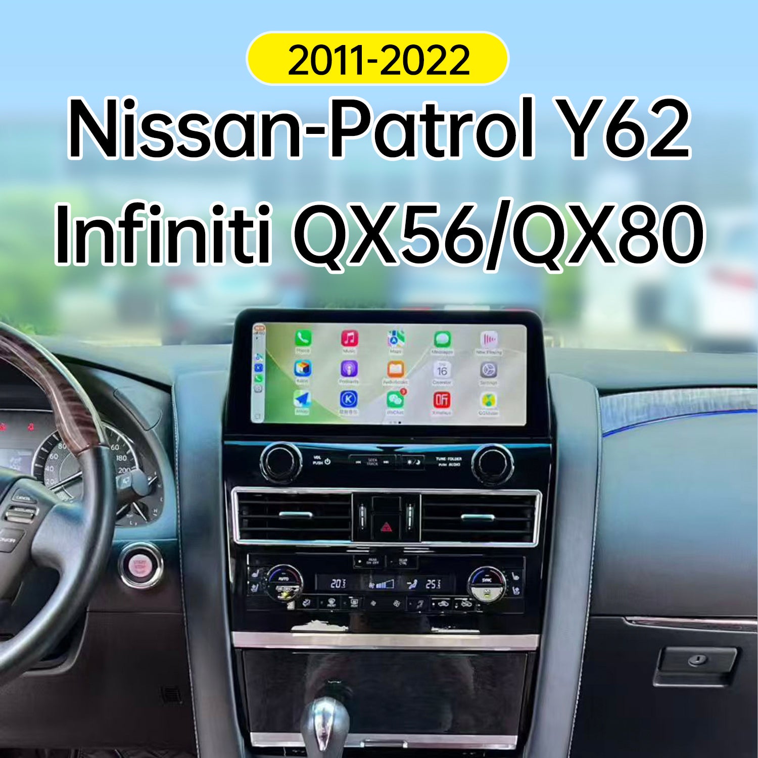 NISSAN PATROL Y62 2011-2022 upgrade Amada INFINITI QX56/QX80 2011 12.3inch car stereo