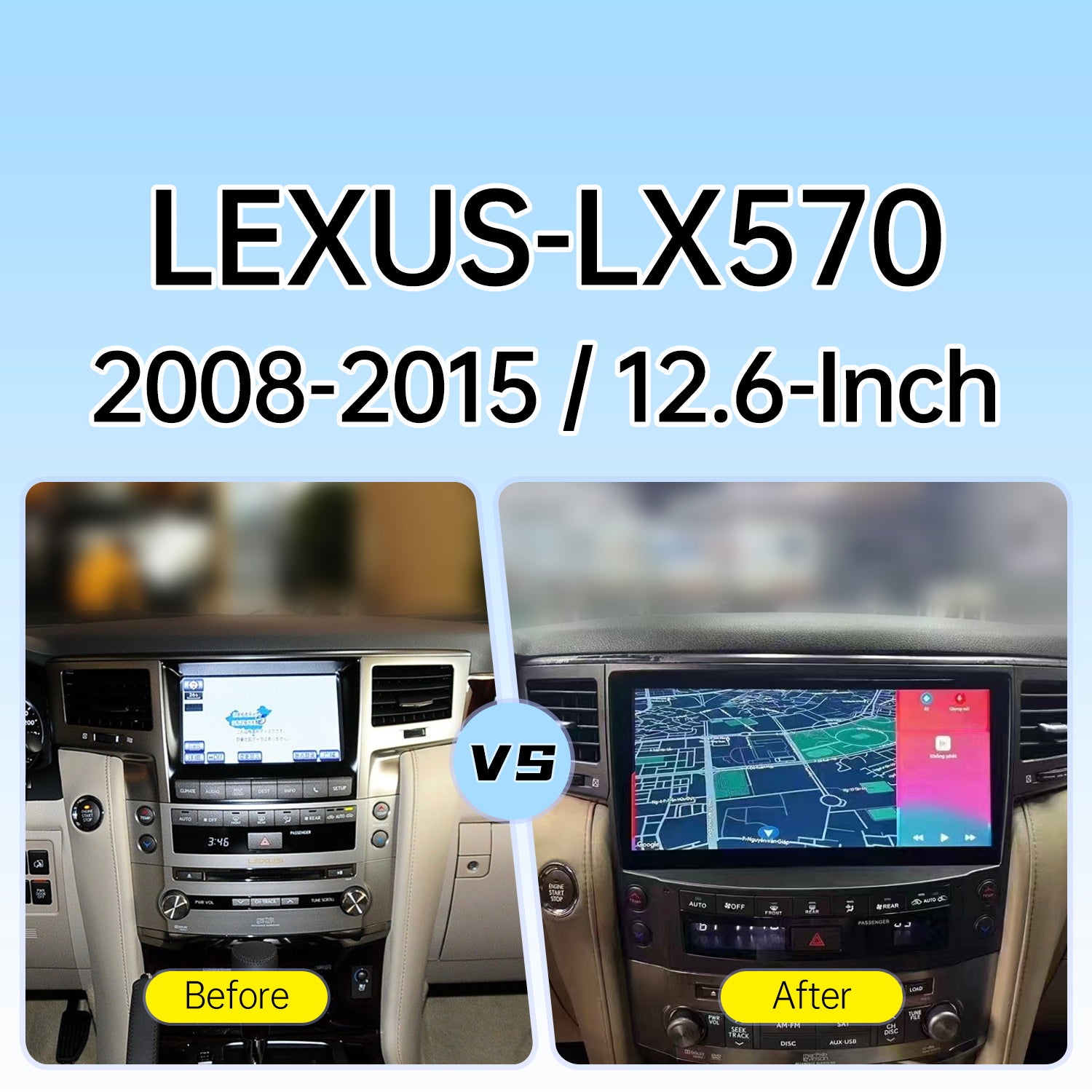 LEXUS LX570 2008-2015 12.6inch car stereo carplay andriod auto 360 panoramic