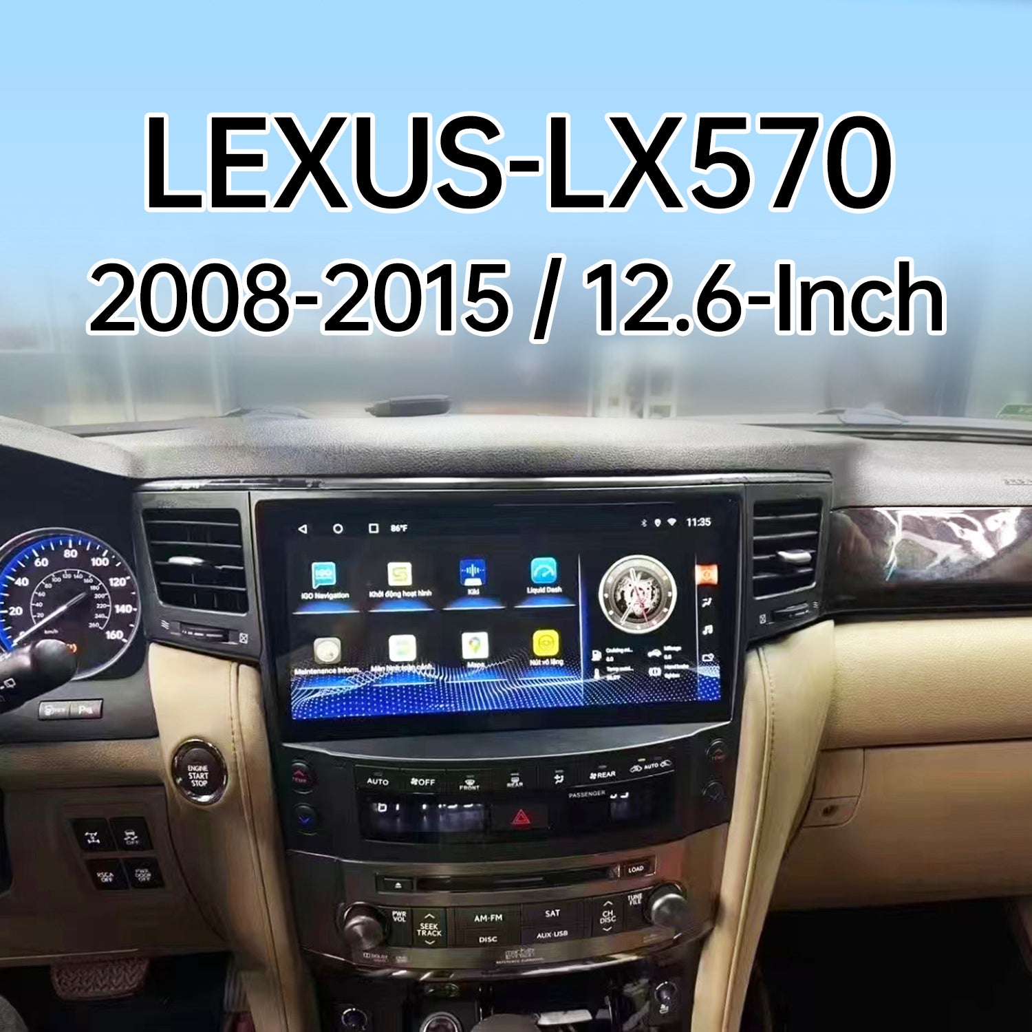 LEXUS LX570 2008-2015 12.6inch car stereo carplay andriod auto 360 panoramic