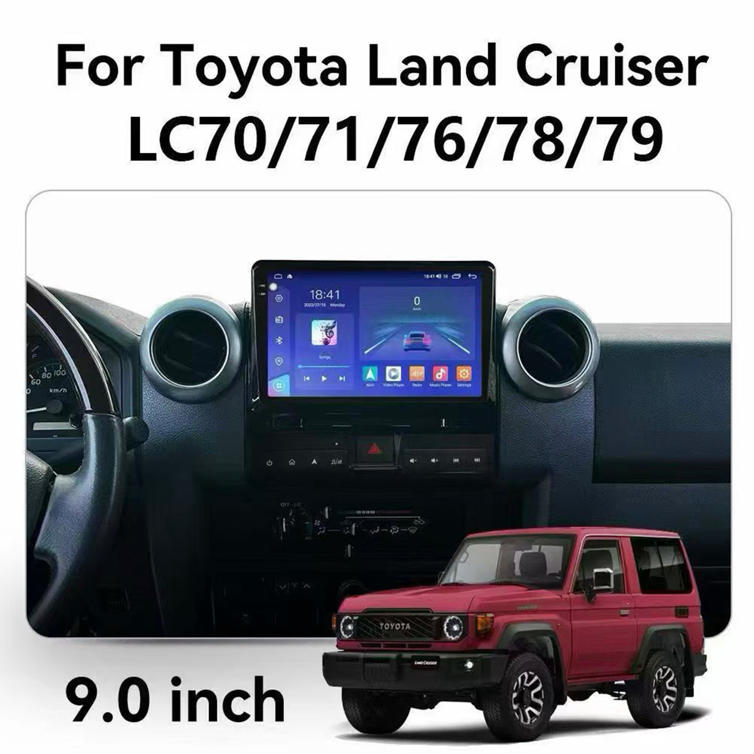 Toyota Land Cruiser LC70/LC71/LC76/LC78/LC79 car stereo andriod auto carpaly 360 panoramic view